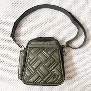 Lug Olive Metallic Green Nylon Flapper SE Convertible Crossbody Bag NWOT